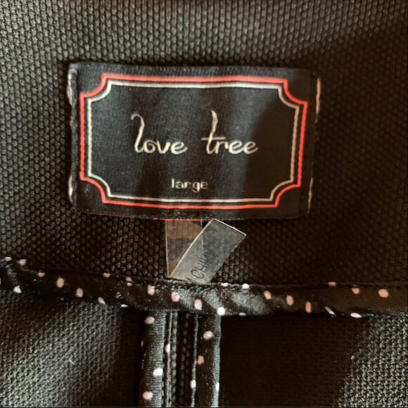 LOVE TREE - Black Blazer with Black & White Elbow Patch - large - Picture 10 of 11